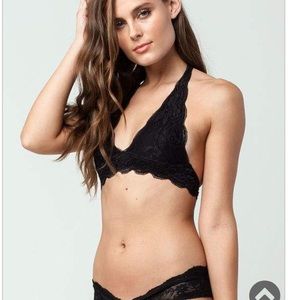 Black lace halter style bralette